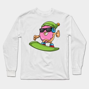 Donut at Snowboarding with a Snowboard & Bobble Long Sleeve T-Shirt